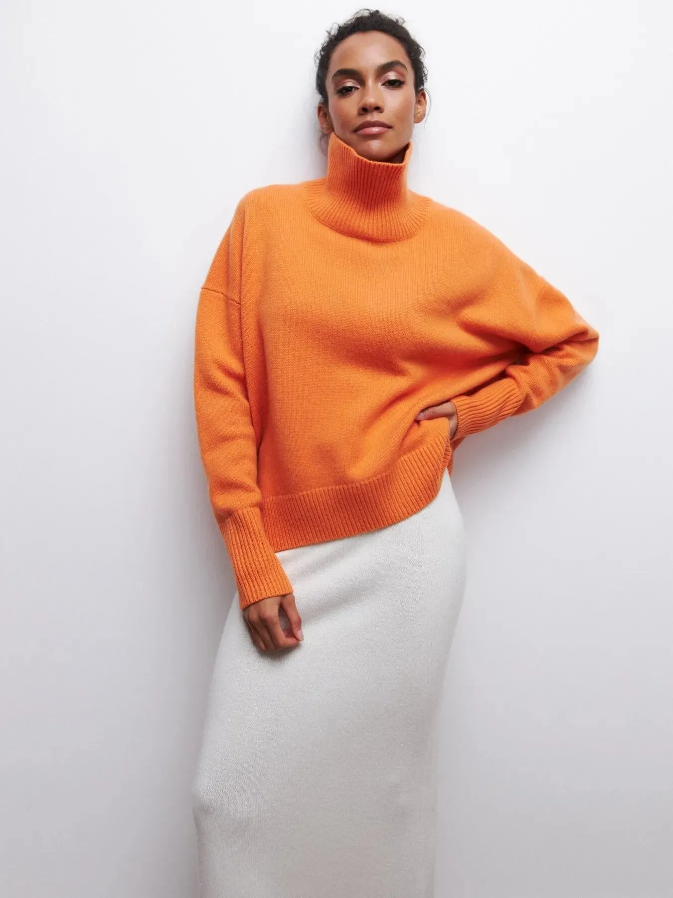 Loose Knitted Sweater For Women Elegant O-Neck Long Sleeve Knitted Pullover Top Warm Thick Jumpers