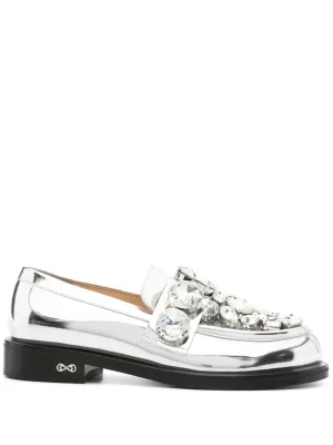 MACH & MACH crystal-embellished loafers