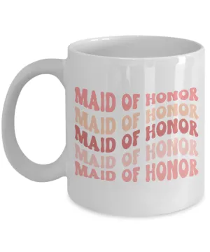 Maid of Honor Mug, MOH Mug, Bridesmaid Mug, Groovy Bachelorette, Groovy Bridesmaid, Retro Bridesmaid Mug, Bridal Party Mugs, Wedding Day