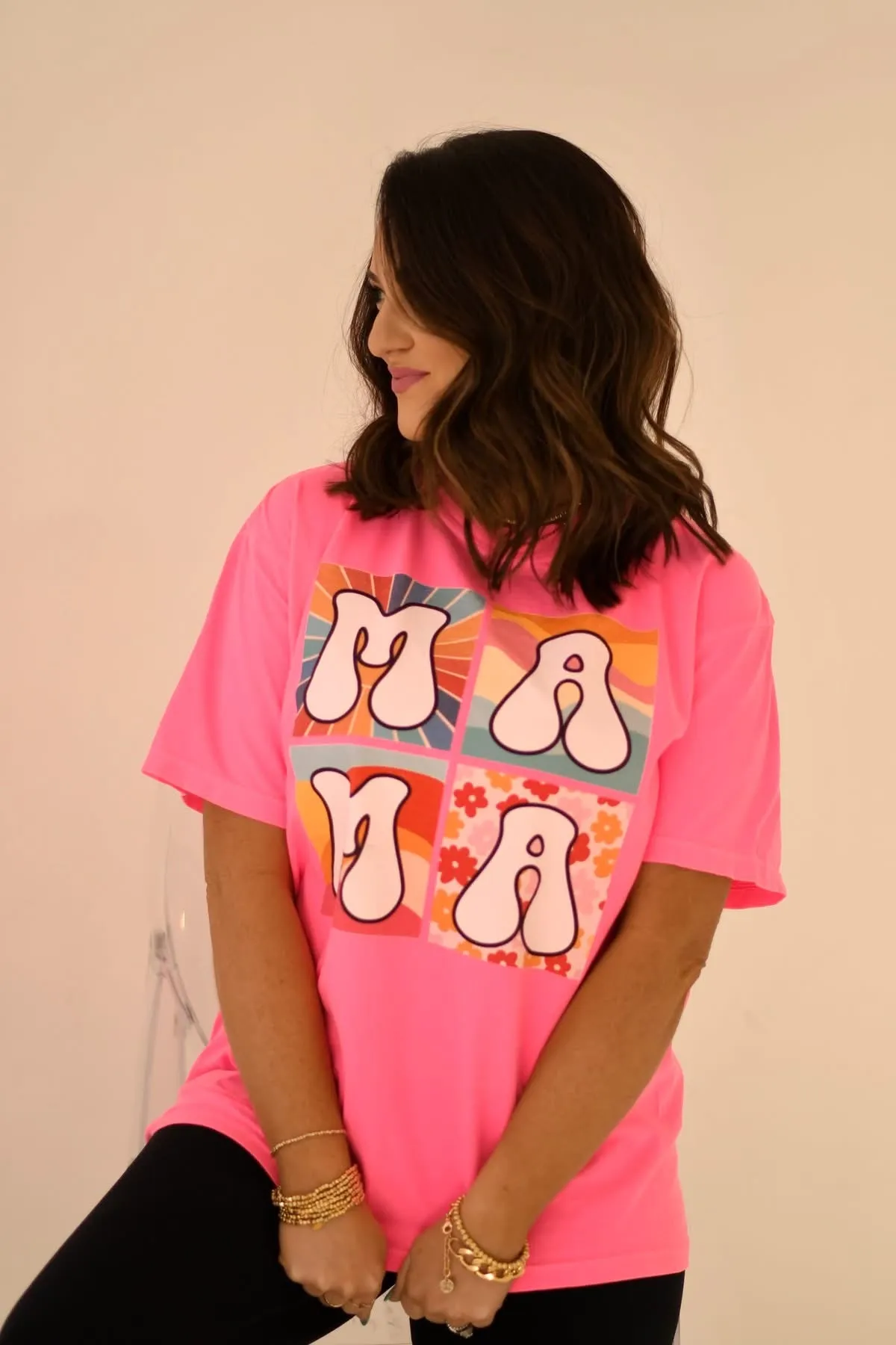 Mama Retro Block Tee