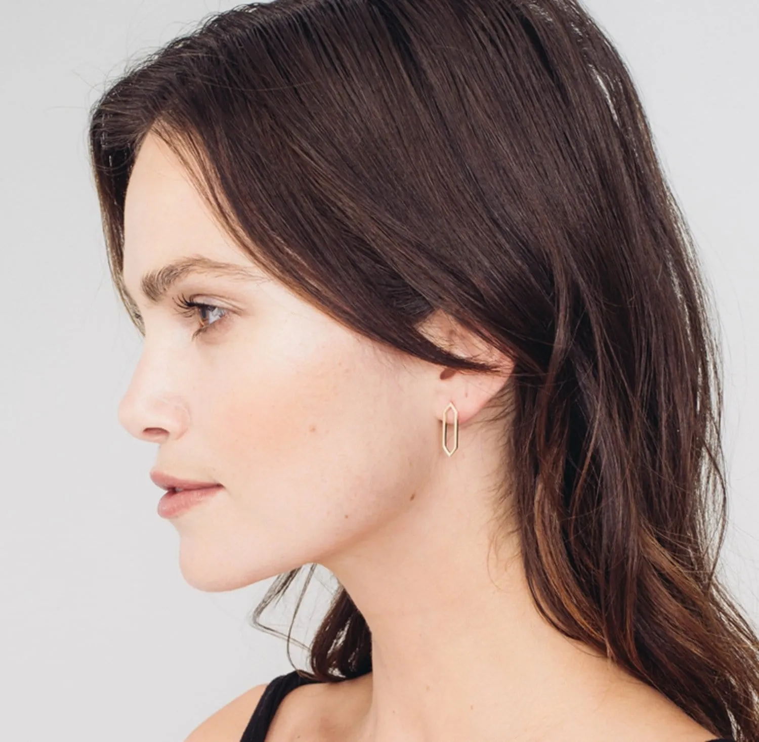 Medium Marquis Earrings | White Gold with Black Diamond Points