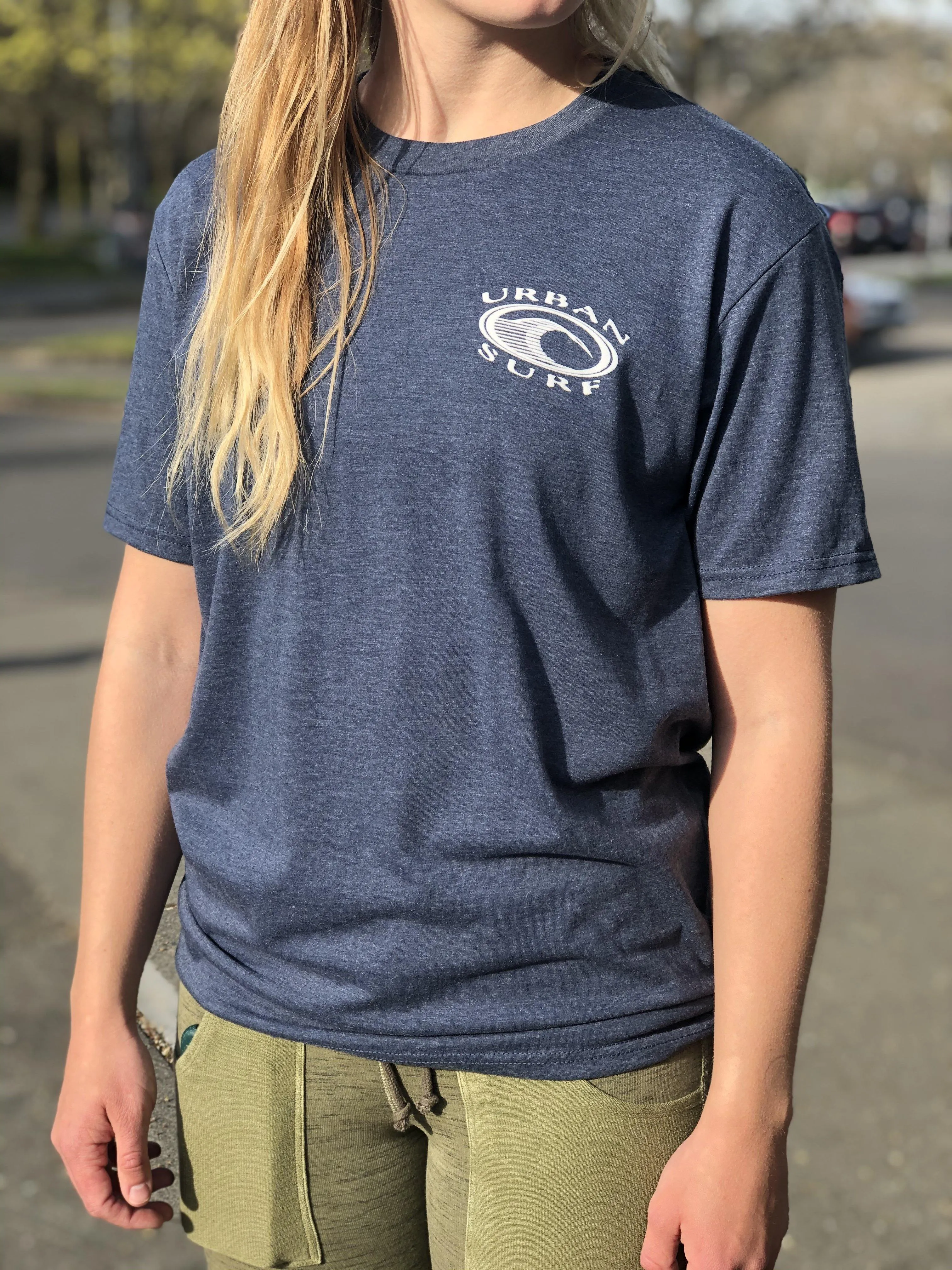 Men & Women'S Retro Logo Tee - Navy Frost