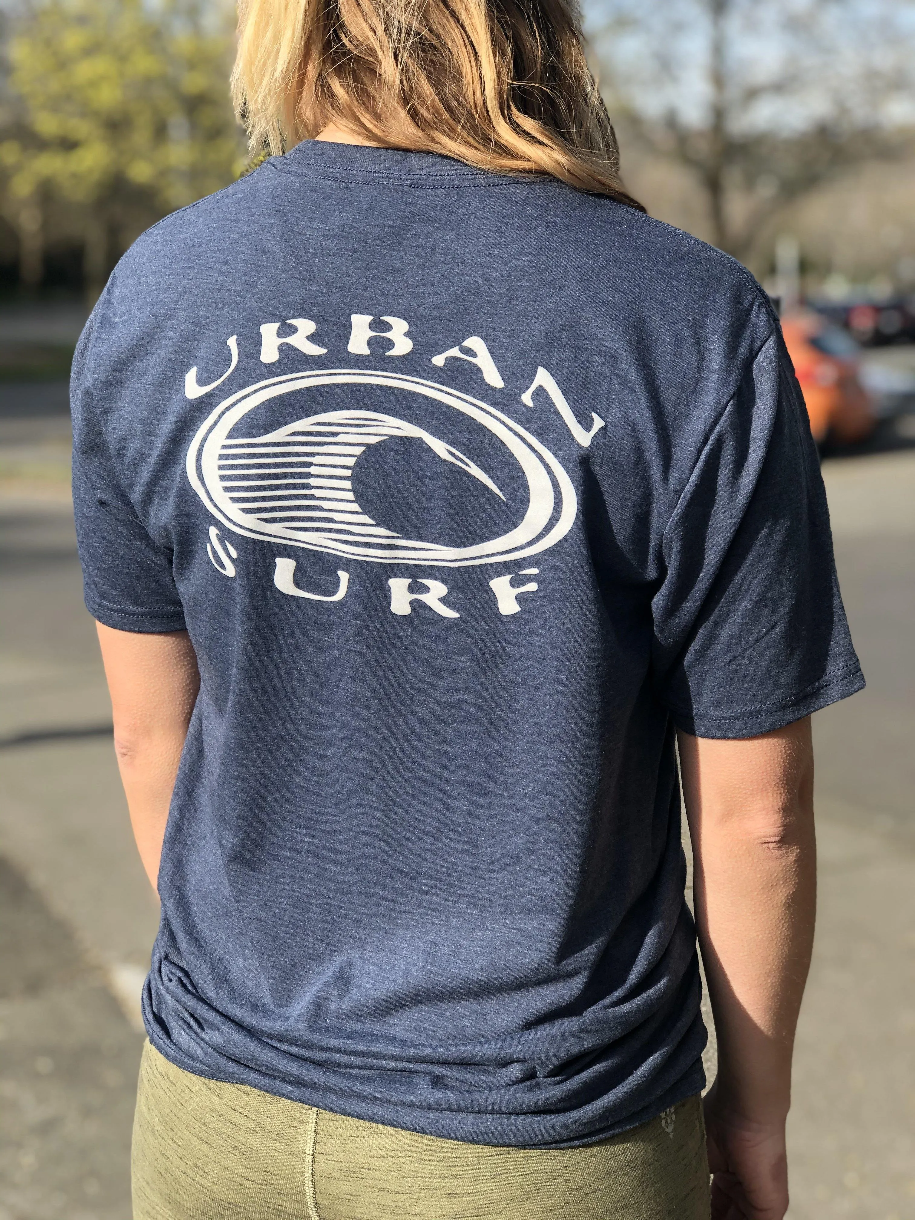Men & Women'S Retro Logo Tee - Navy Frost