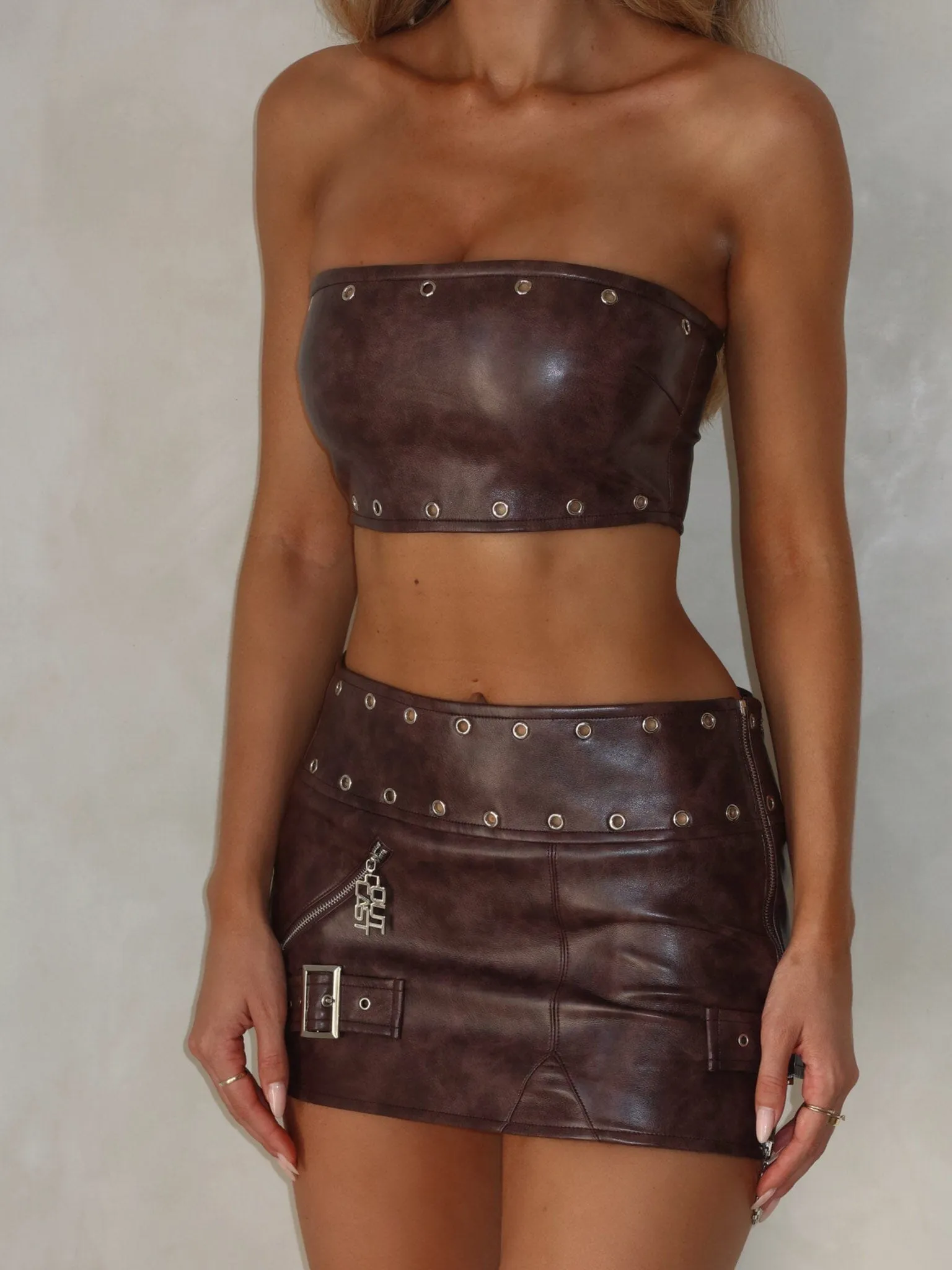 MENA MINI SKIRT CHOCOLATE