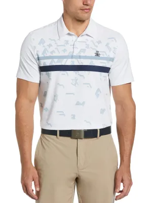 Men's Got Game Engineered Stripe Block Print Polo