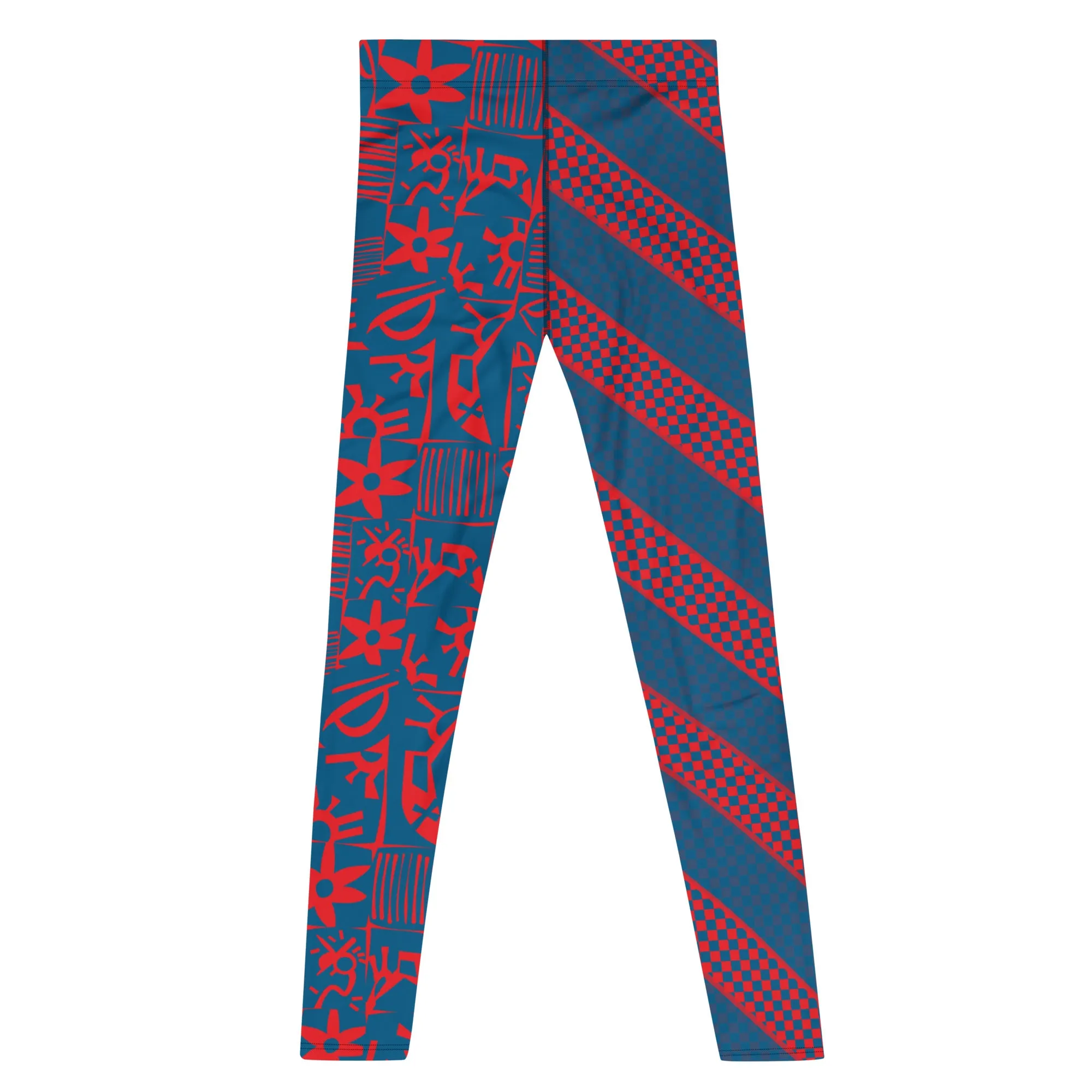 Mens Leggings, Pro Wrestling Tights Retro Block