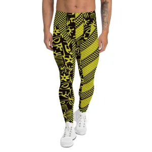 Mens Leggings, Pro Wrestling Tights Retro Block