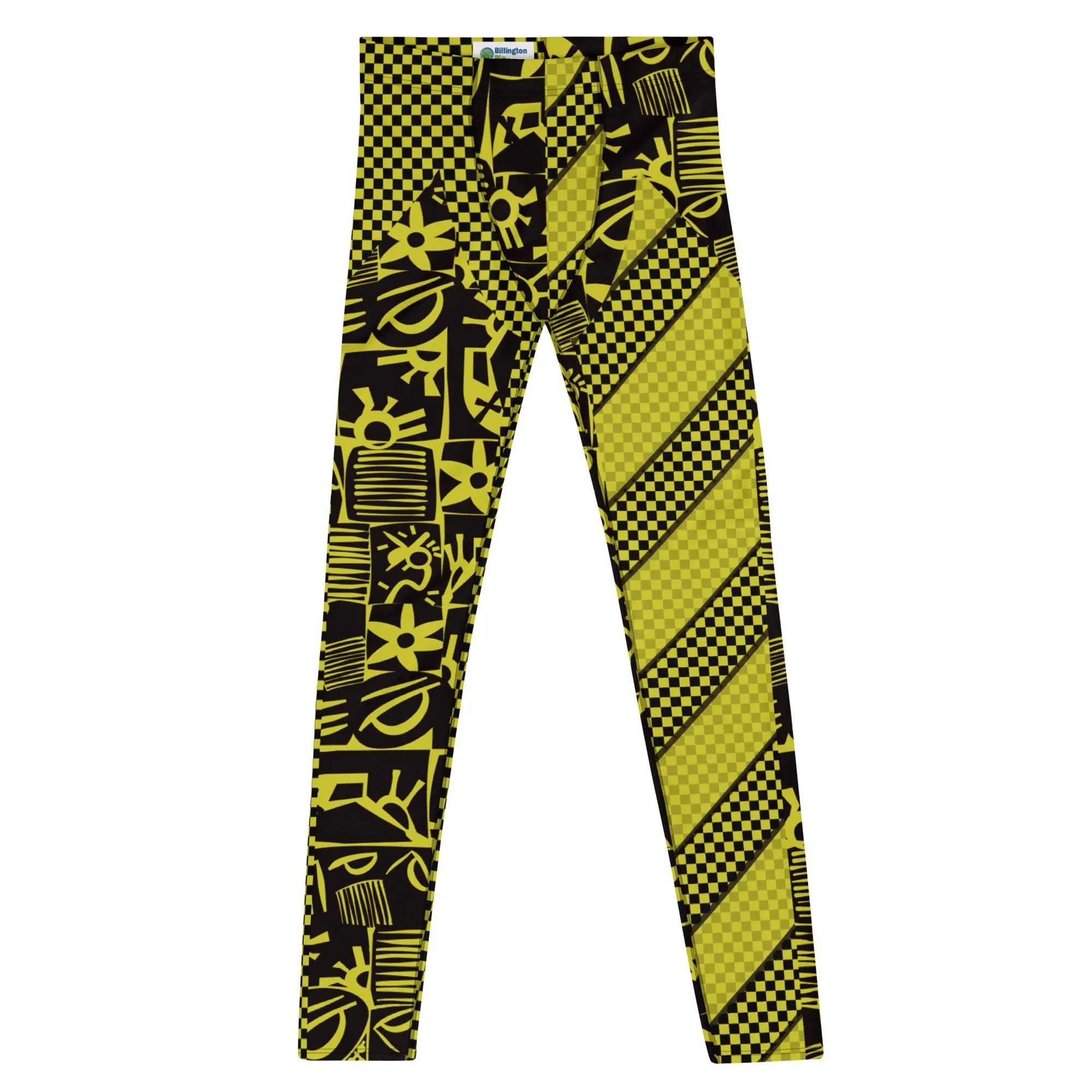 Mens Leggings, Pro Wrestling Tights Retro Block