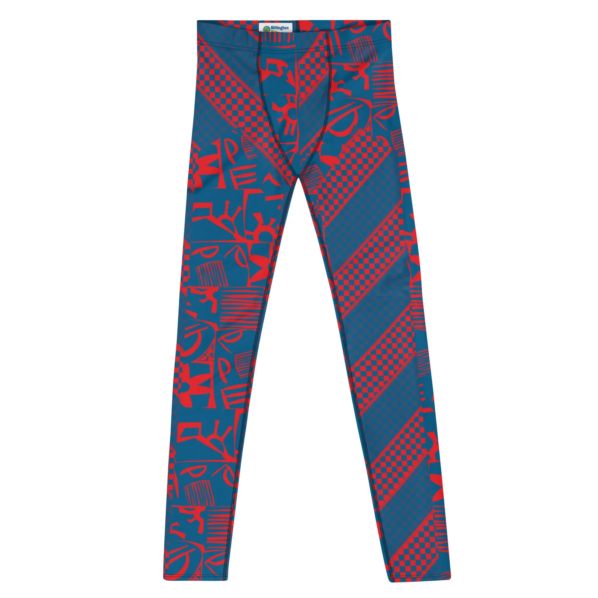 Mens Leggings, Pro Wrestling Tights Retro Block