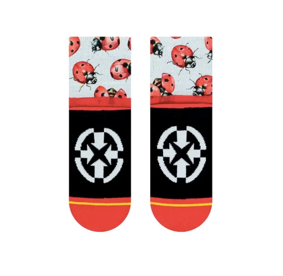 Merge4 Lady Bugs Women's Quarter Crew Sock with Art by Hanna Minck