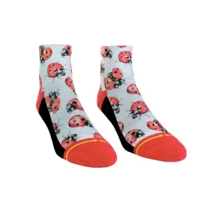 Merge4 Lady Bugs Women's Quarter Crew Sock with Art by Hanna Minck