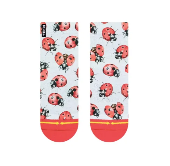 Merge4 Lady Bugs Women's Quarter Crew Sock with Art by Hanna Minck