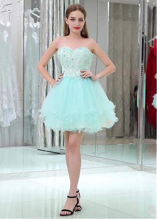 Mint Homecoming Dresses With Beaded