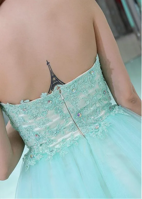 Mint Homecoming Dresses With Beaded
