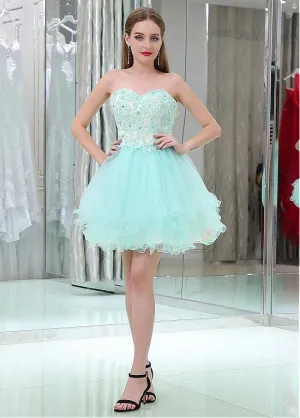 Mint Homecoming Dresses With Beaded