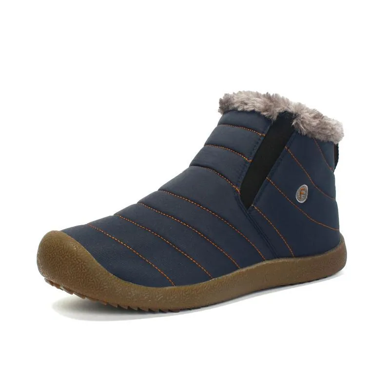 Mostelo®-Men's Winter Warm Push Ankle High Wedge Waterproof Rubber Hiking Snow Boots