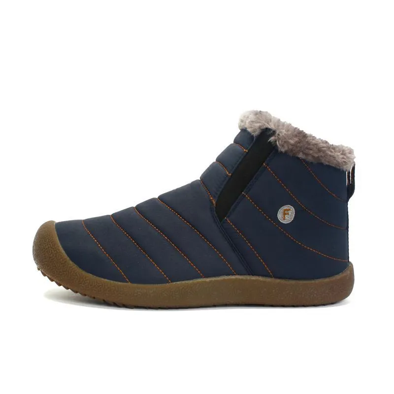 Mostelo®-Men's Winter Warm Push Ankle High Wedge Waterproof Rubber Hiking Snow Boots