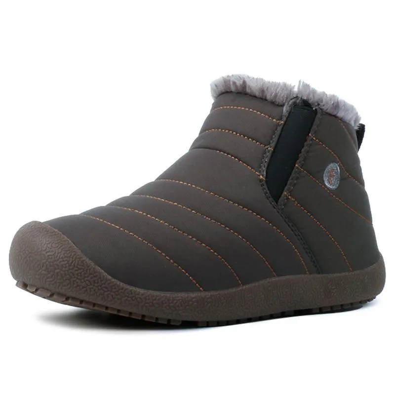 Mostelo®-Men's Winter Warm Push Ankle High Wedge Waterproof Rubber Hiking Snow Boots