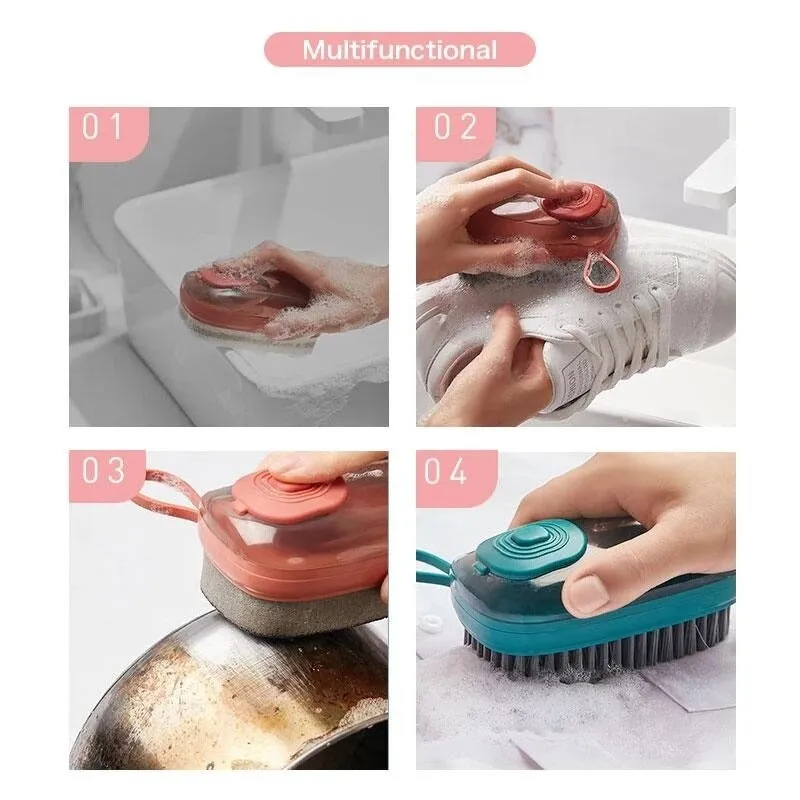 Multifunctional Hydraulic Cleaning Brush with 3 Replaceable Head