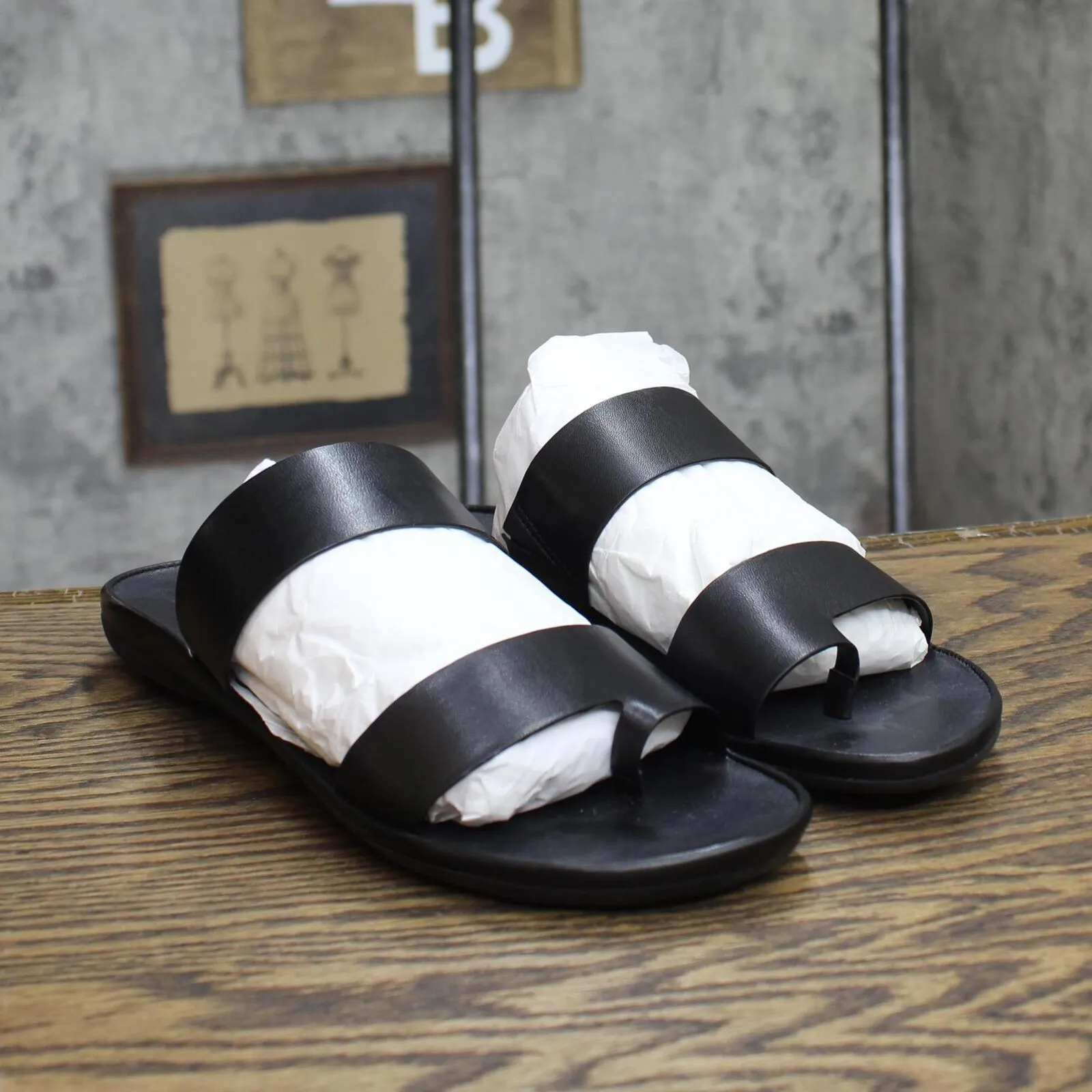 Naturalizer Genn-Drift Flat Sandals Women's Shoes H5634L1 Black 8.5M