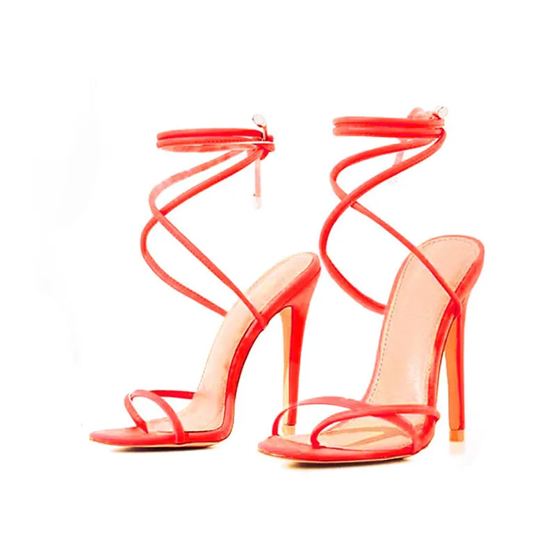 Neon Lace-up Sandals