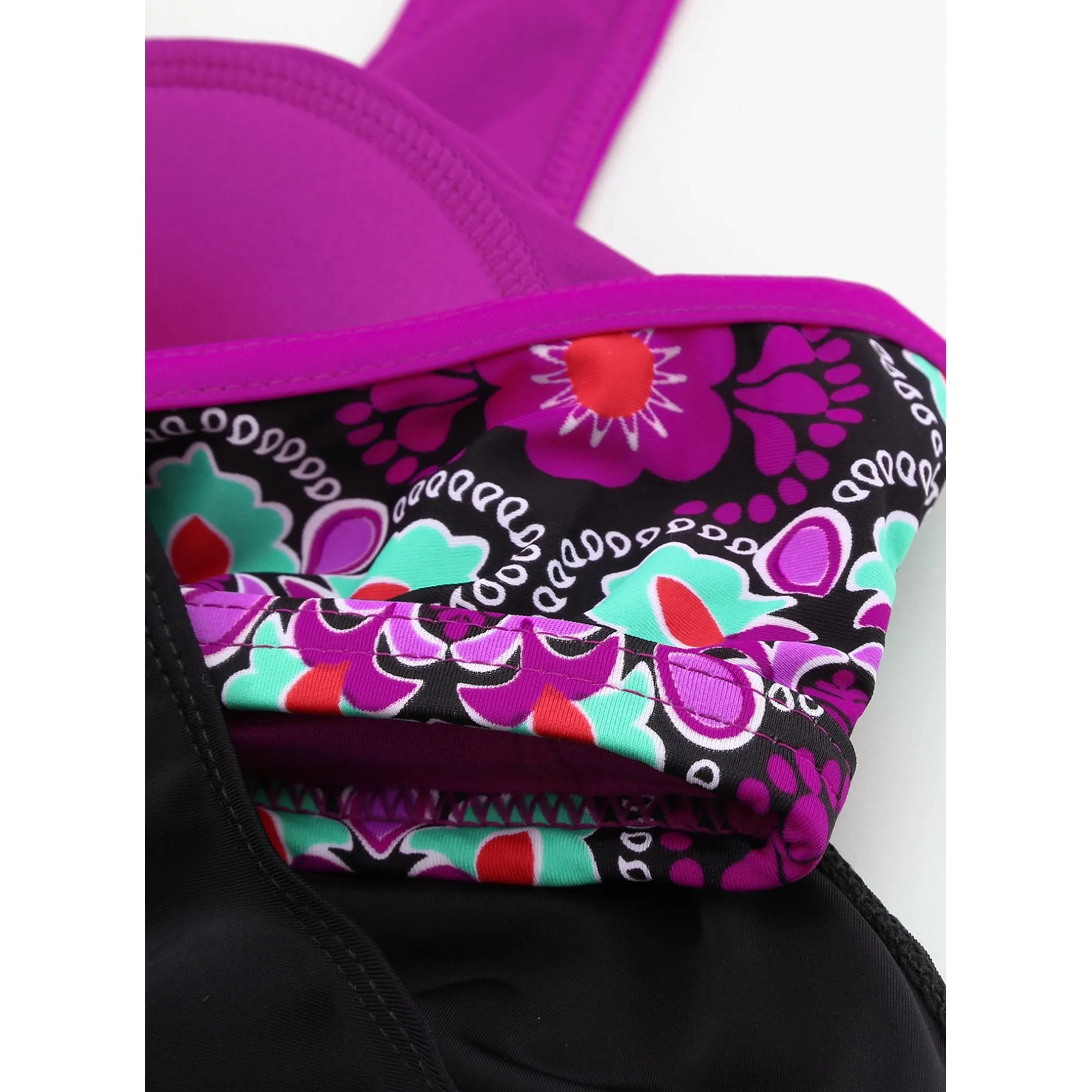 NEW Hexplore Summer Tankini Bathing Suits for Womens Swimsuits Two Piece Swimsuits for Women Plus Size Swimwear Swimsuit with Floral Print, Sz M