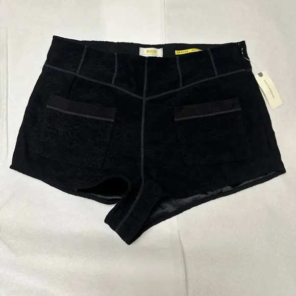 NWT; Anthropologie Maeve  Corseted Micro Shorts Elegant Black Women's Shorts🍒