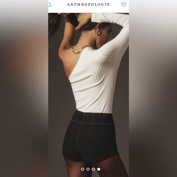 NWT; Anthropologie Maeve  Corseted Micro Shorts Elegant Black Women's Shorts🍒