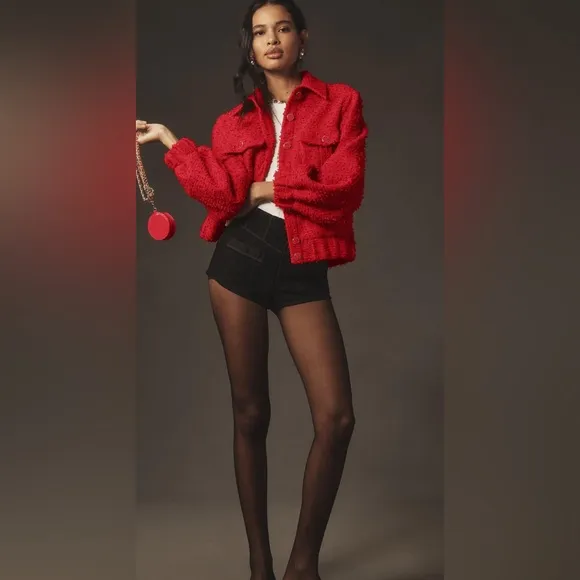 NWT; Anthropologie Maeve  Corseted Micro Shorts Elegant Black Women's Shorts🍒