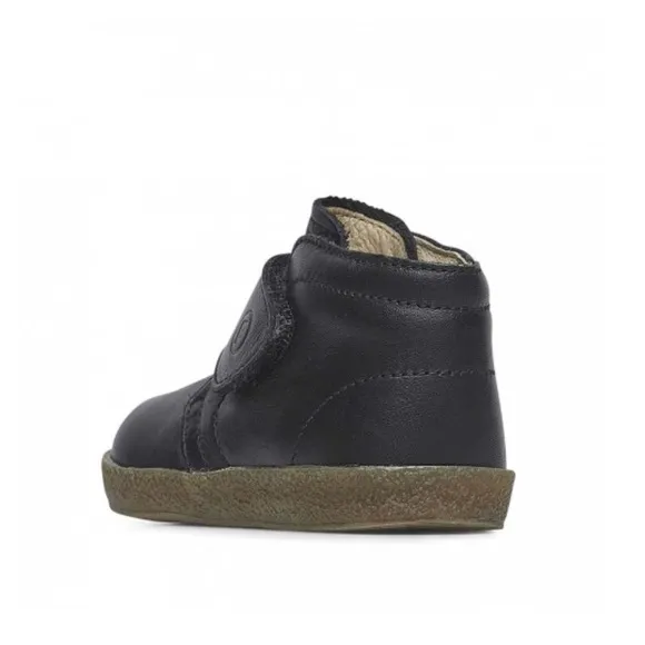 NWT FALCOTTO CONTE VL Boys Black Brushed Nappa Leather Shoes with Strap Closure