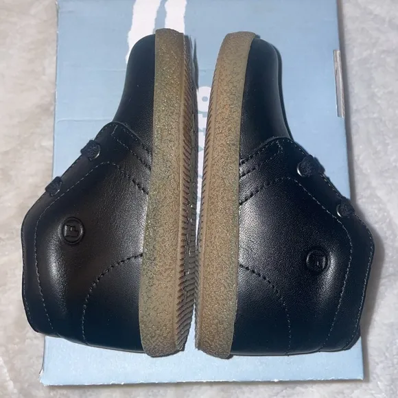 NWT FALCOTTO CONTE VL Boys Black Brushed Nappa Leather Shoes with Strap Closure