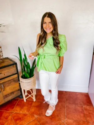 Oh So Lime One Shoulder Top
