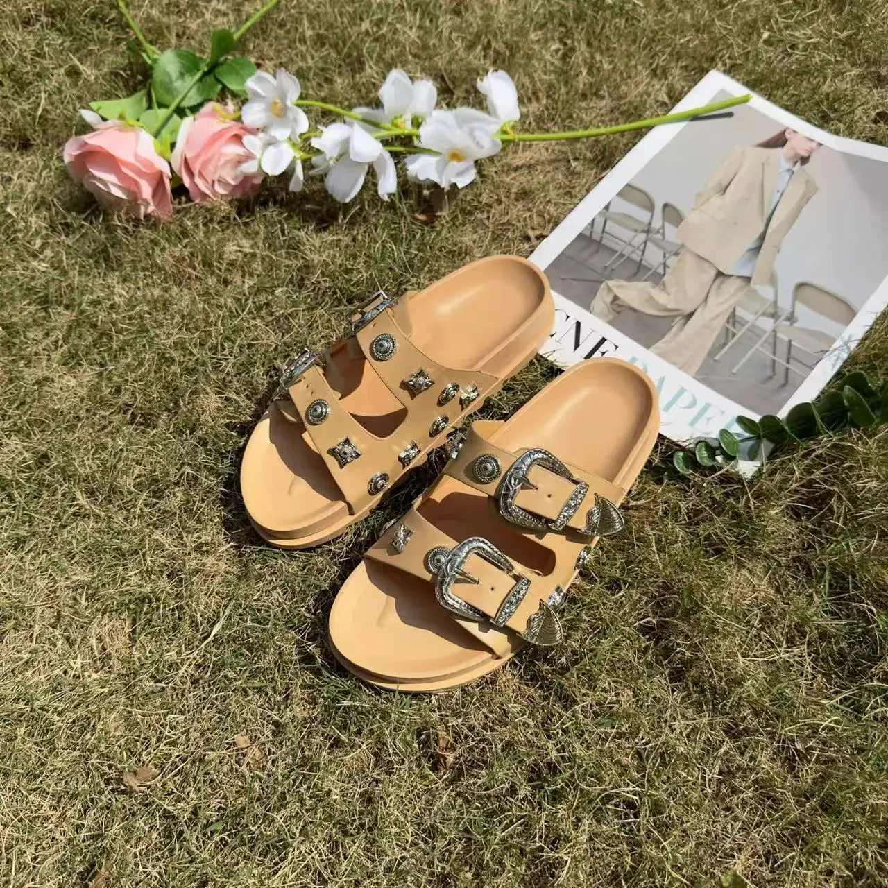 Open Toe Flats Sandals