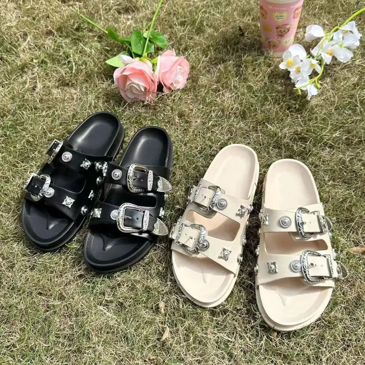 Open Toe Flats Sandals