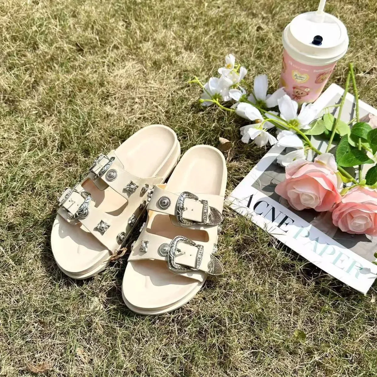 Open Toe Flats Sandals