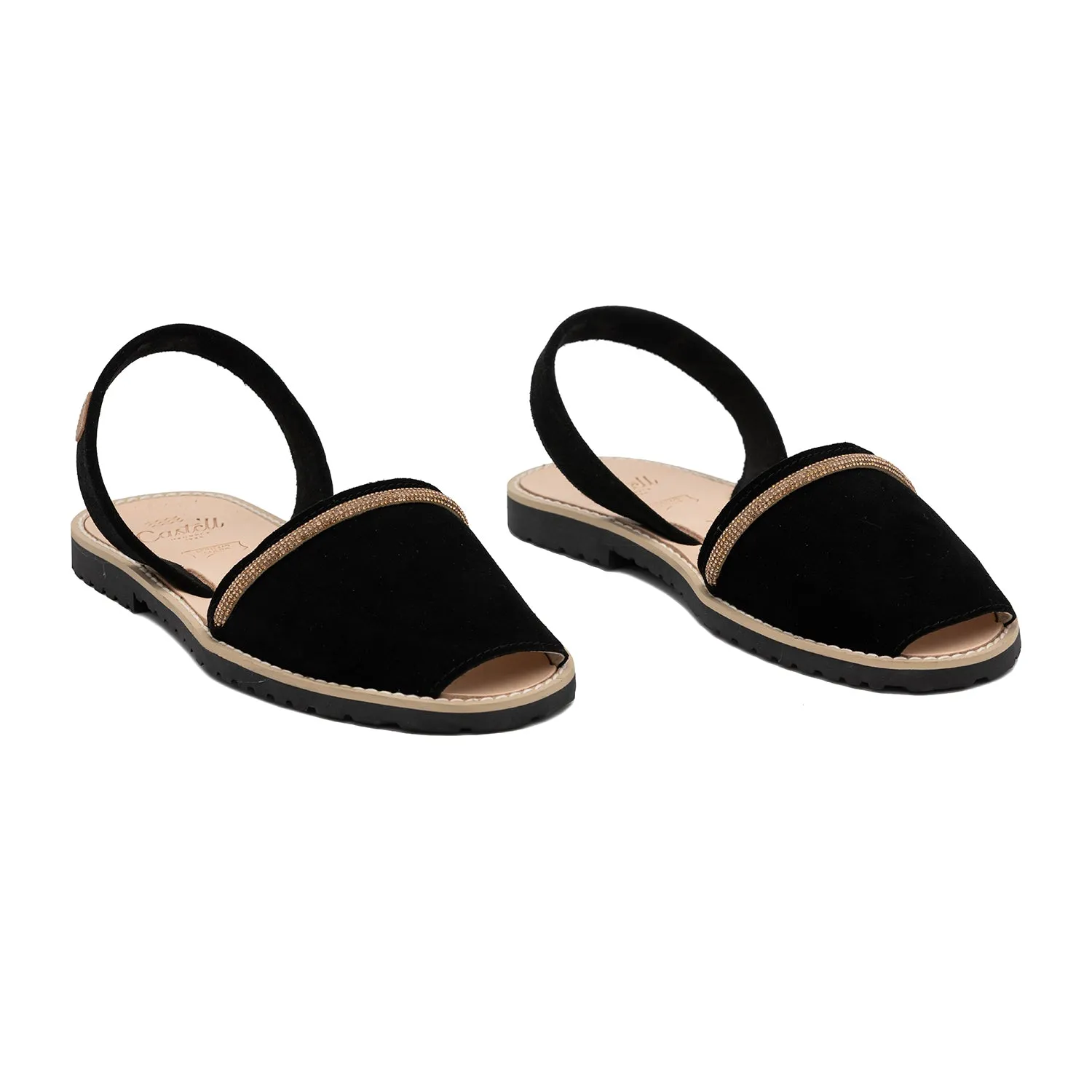 Open Toe Leather Menorcan Sandal With Sling Back - Madona 1056R 2H Brillante