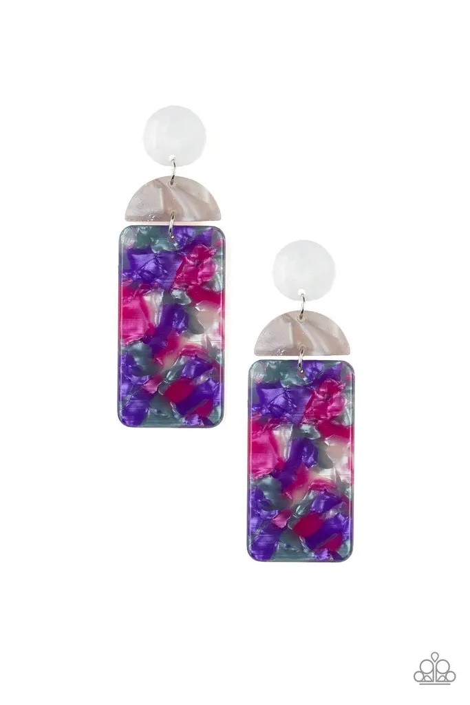 Paparazzi HAUTE On Their Heels - Purple Acrylic Earrings