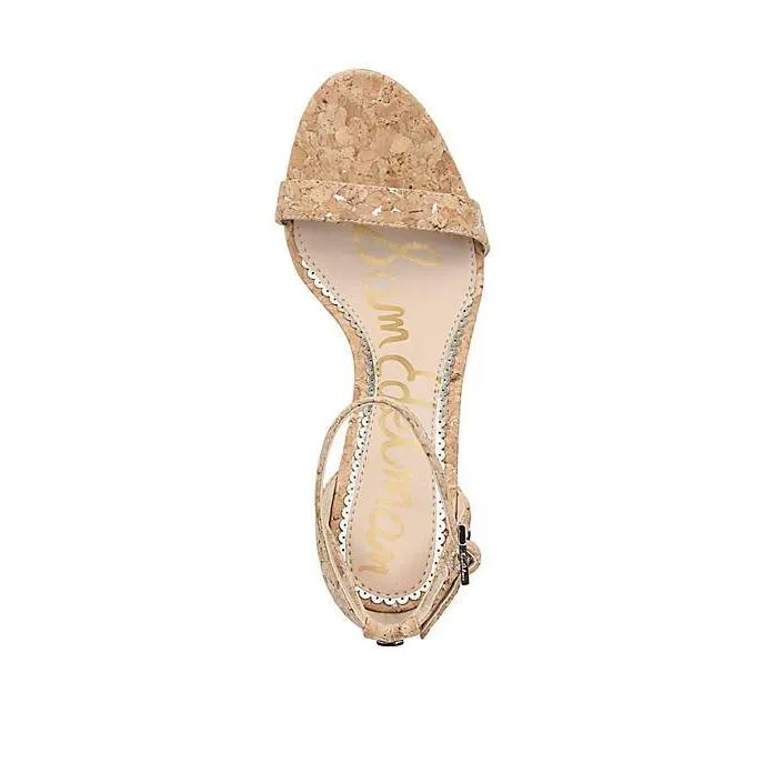 Patti Strappy Gold Metallic Fleck Cork Sandal