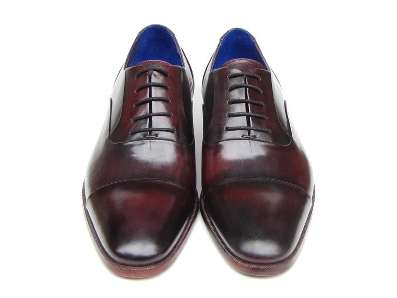 Paul Parkman Black Purple Captoe Oxfords