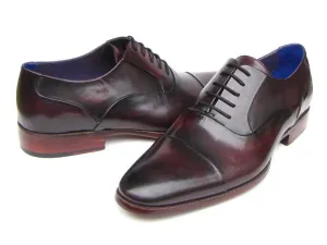 Paul Parkman Black Purple Captoe Oxfords