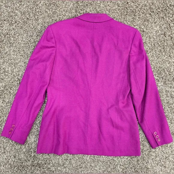 Pendleton Womens Vintage 100% Virgin Wool Blazer Magenta Made In USA Size 8