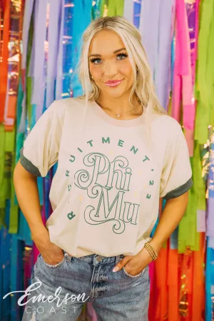 Phi Mu Recruitment Retro Font Ringer