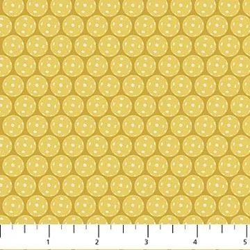 Pickleball  by Northcott Fabrics PACKED PICKLEBALL/YELLOW