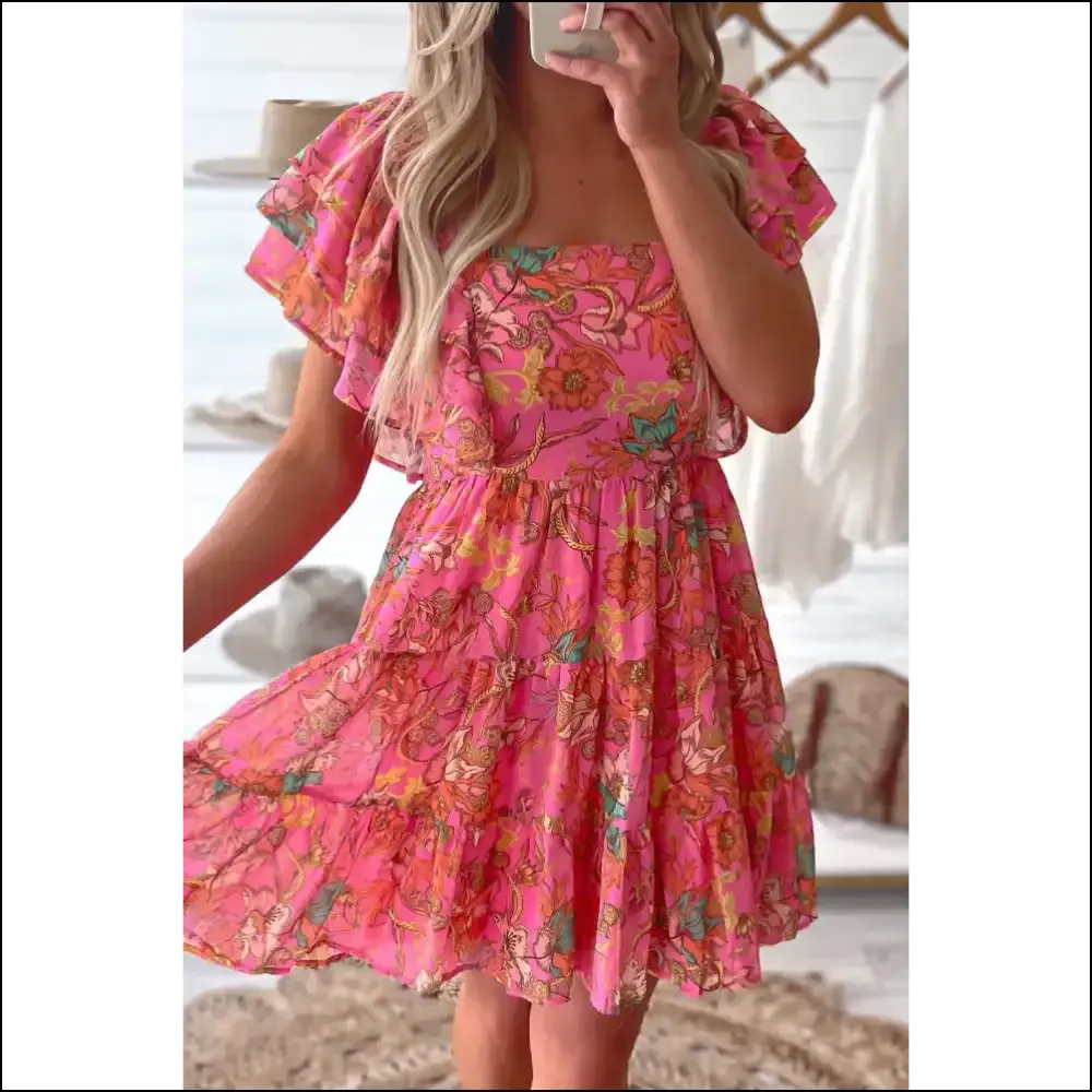 Pink Floral Ruffle Sleeve Dress: Because Adulting is  Hard. 🌸 Needful Things