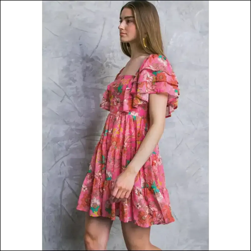 Pink Floral Ruffle Sleeve Dress: Because Adulting is  Hard. 🌸 Needful Things