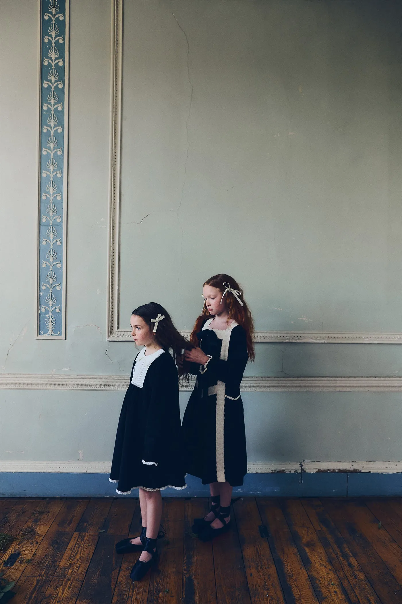 Pleated Dress in Black BabyCord