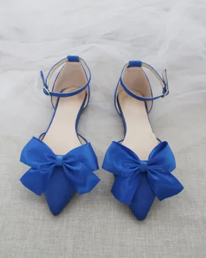 Pointy Toe flats with Front Satin Bow