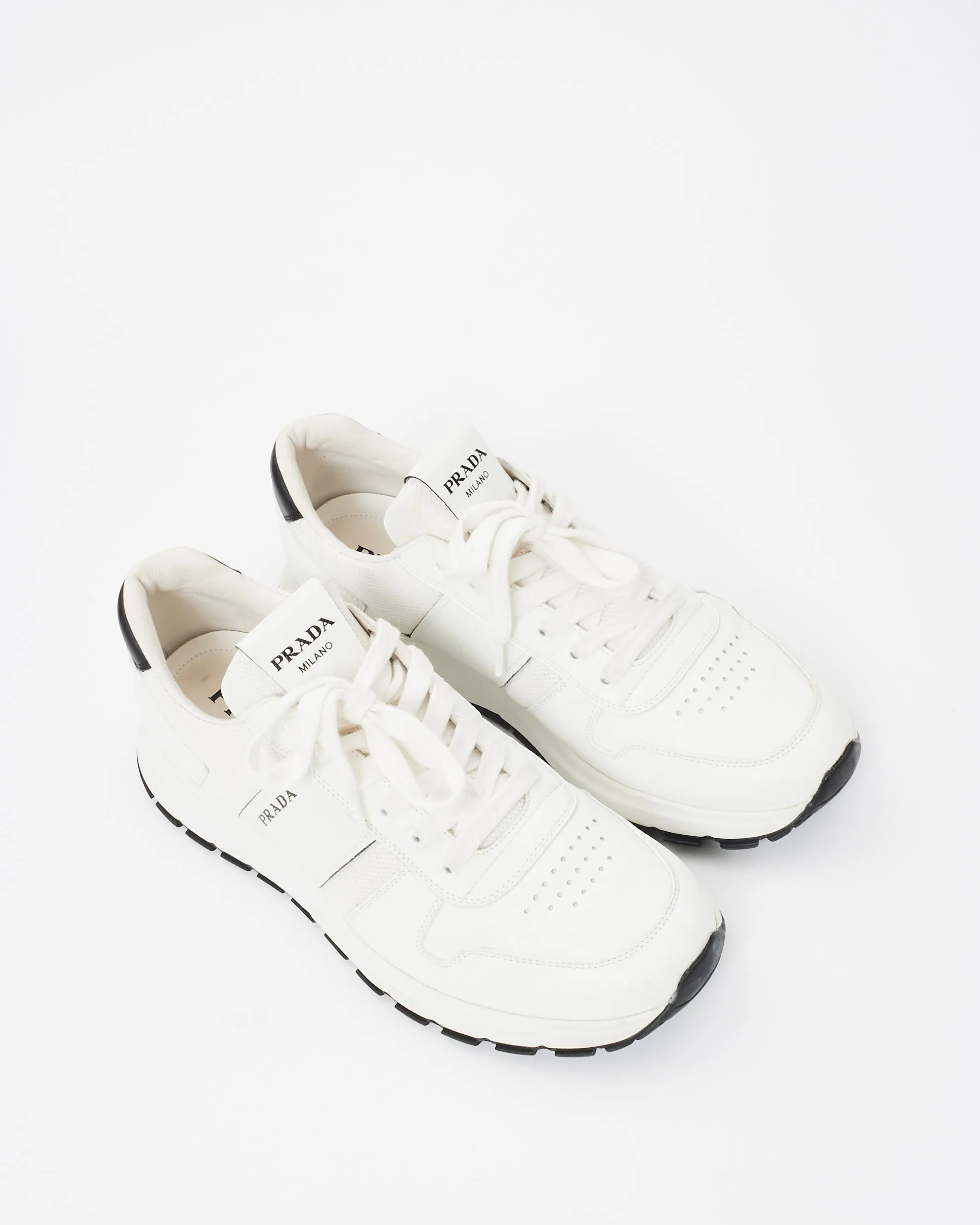 Prada White Leather Prax 01 Chunky Sneakers - US 8 MEN