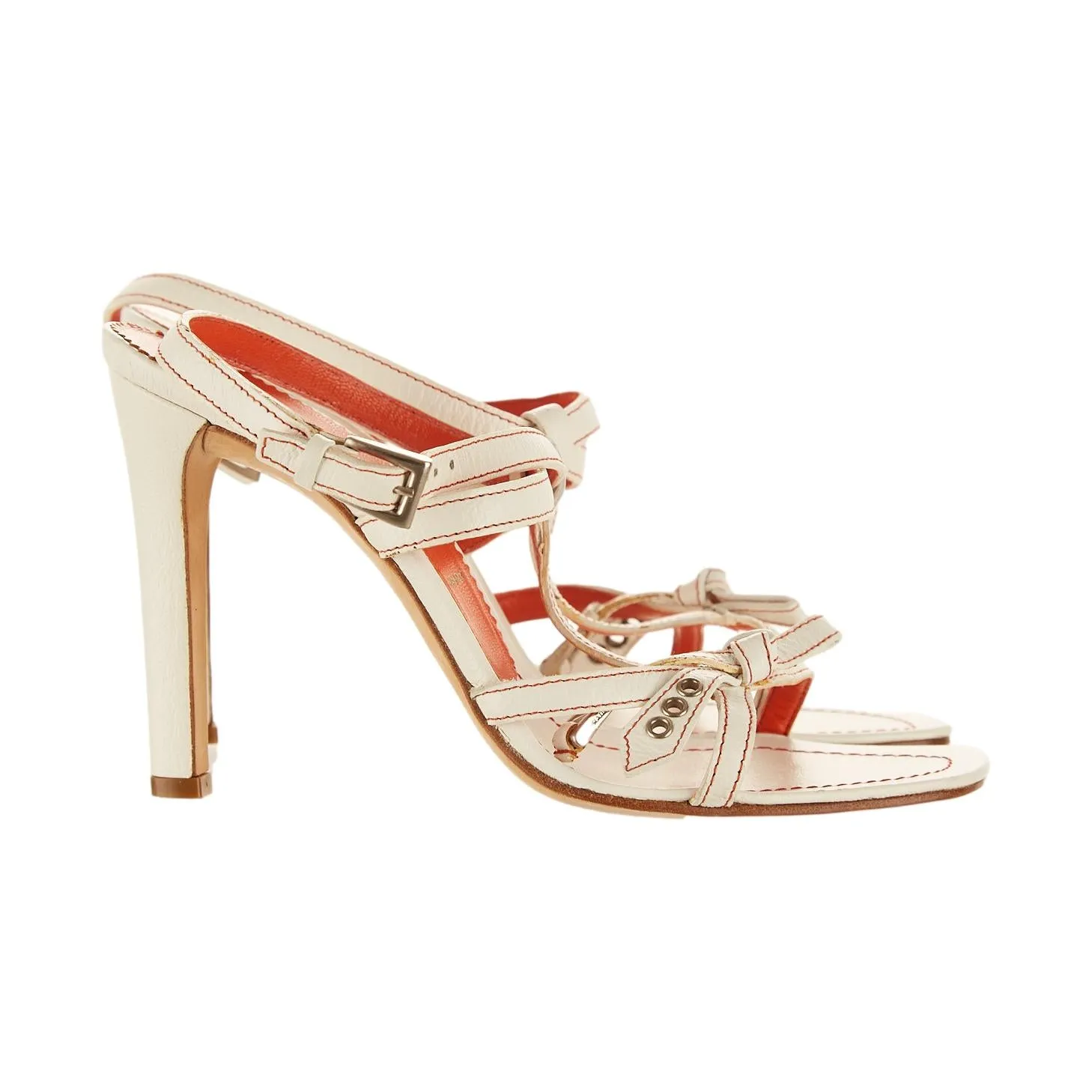 Prada White Strap Heels