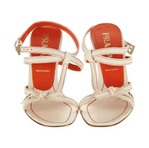 Prada White Strap Heels
